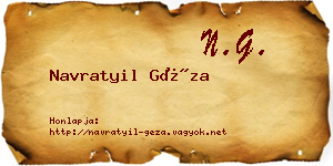 Navratyil Géza névjegykártya