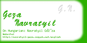 geza navratyil business card